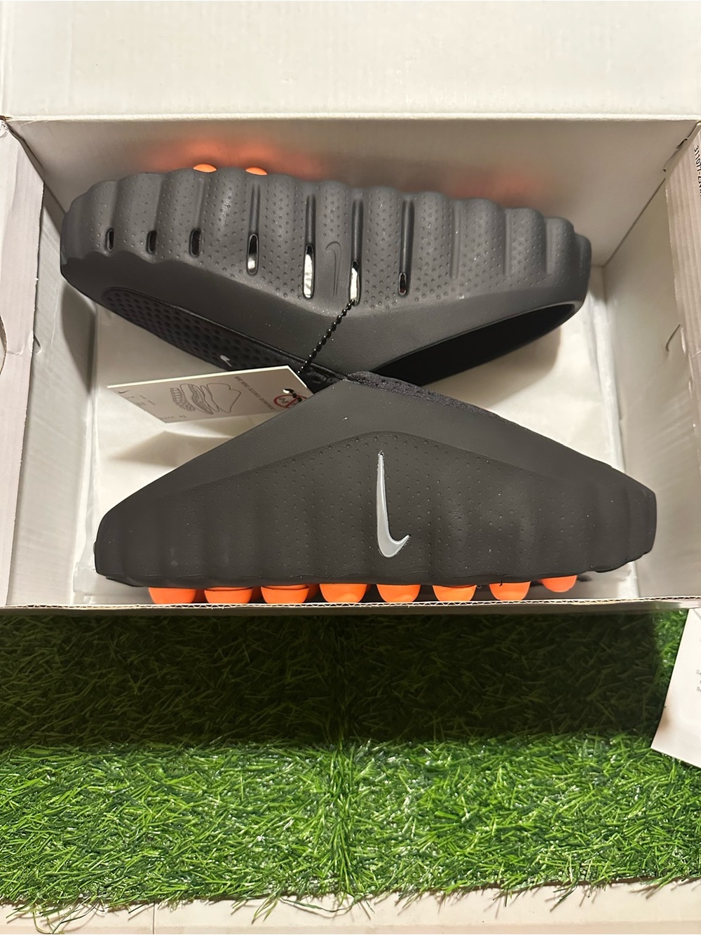 Nike Men’s Black Slide Sandals with Orange Pod Outsole